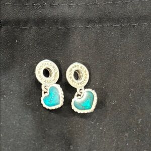 Pandora Silver and Blue Stud Earrings